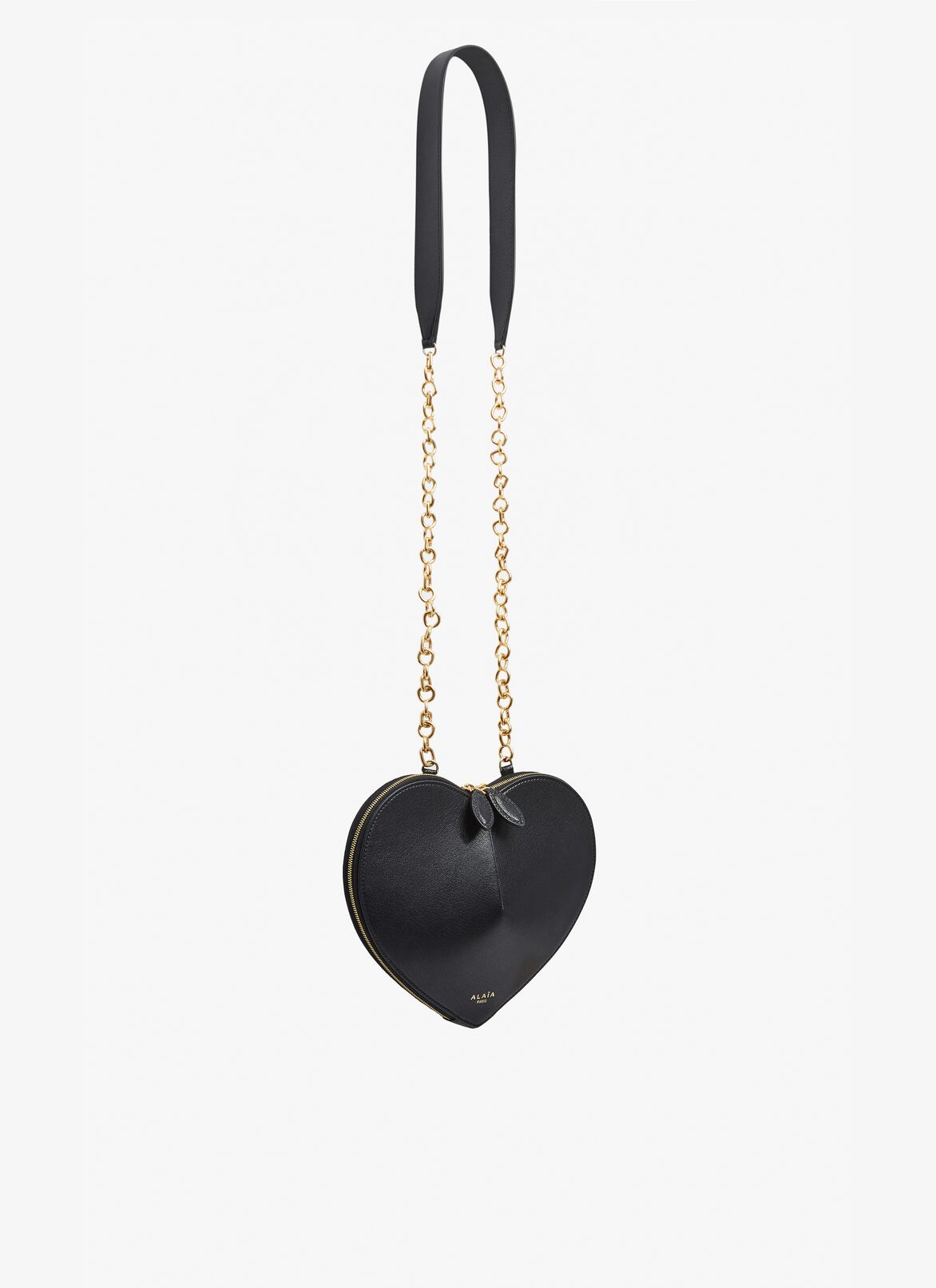 Le Cœur with chain bag in goatskin ALAÏA BLACK LE CŒUR WITH CHAIN BAG IN GOATSKIN